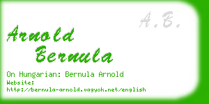 arnold bernula business card